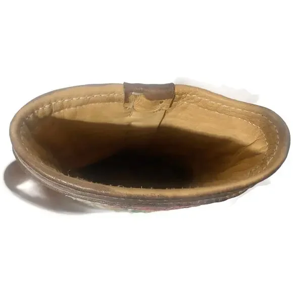 Capicua Kilim Moroccan Boots Size 9 Brown Leather Western Blanket Fabric NEW - Picture 9 of 13